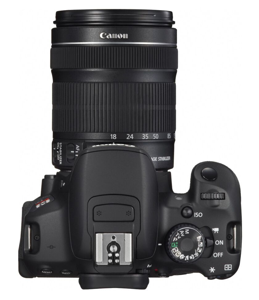 Top view of the flagship Rebel T4i with 18-135 zoom lens