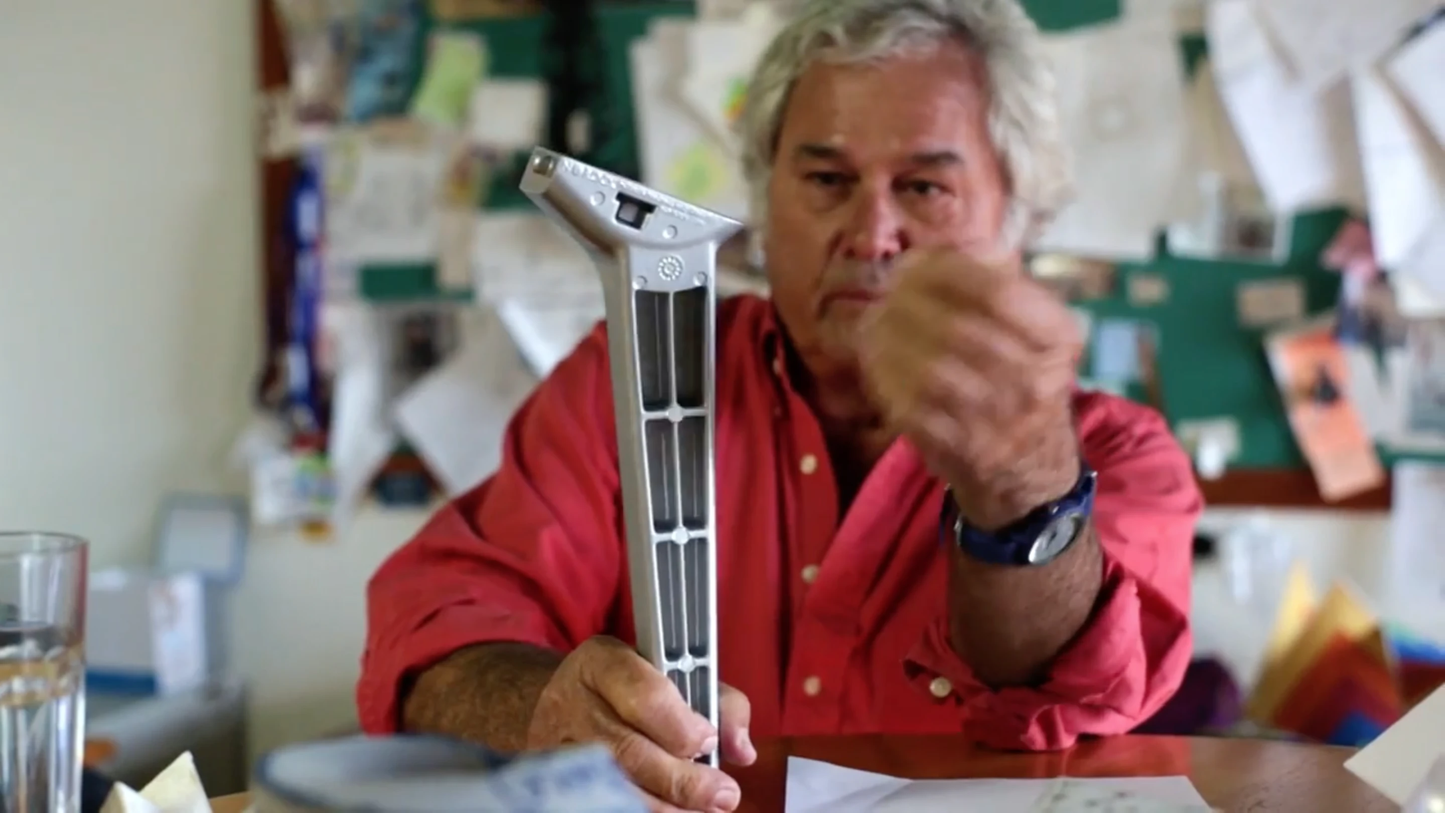 No Rock founder Chris Heyring with one of his remarkable table feet
