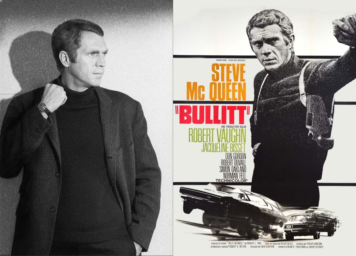 The brown herringbone tweed jacket worn by McQueen in Bullit with a roll neck sweater underneath not only had a significant effect on male fashions of the period, being subsequently exhibited at the Warner Brothers Studio Museum, it went to auction at Profiles in History with a pre-auction estimate of $600,000 and $800,000, selling for $720,000. The buyer failed to pay up, and after several subsequent auctions, it sold for $120,000 in 2014.