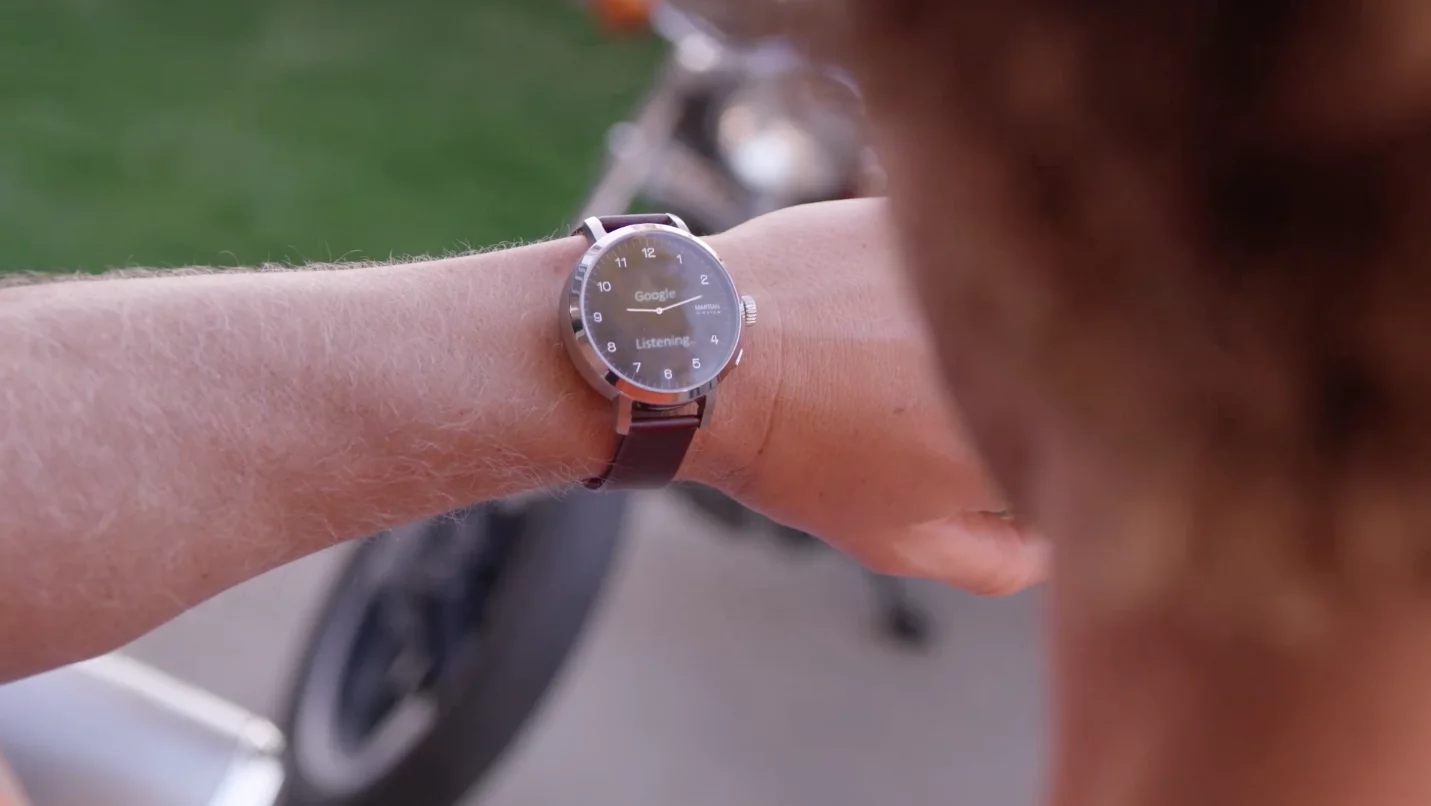 Voice commands can be activated with a flick of the wrist