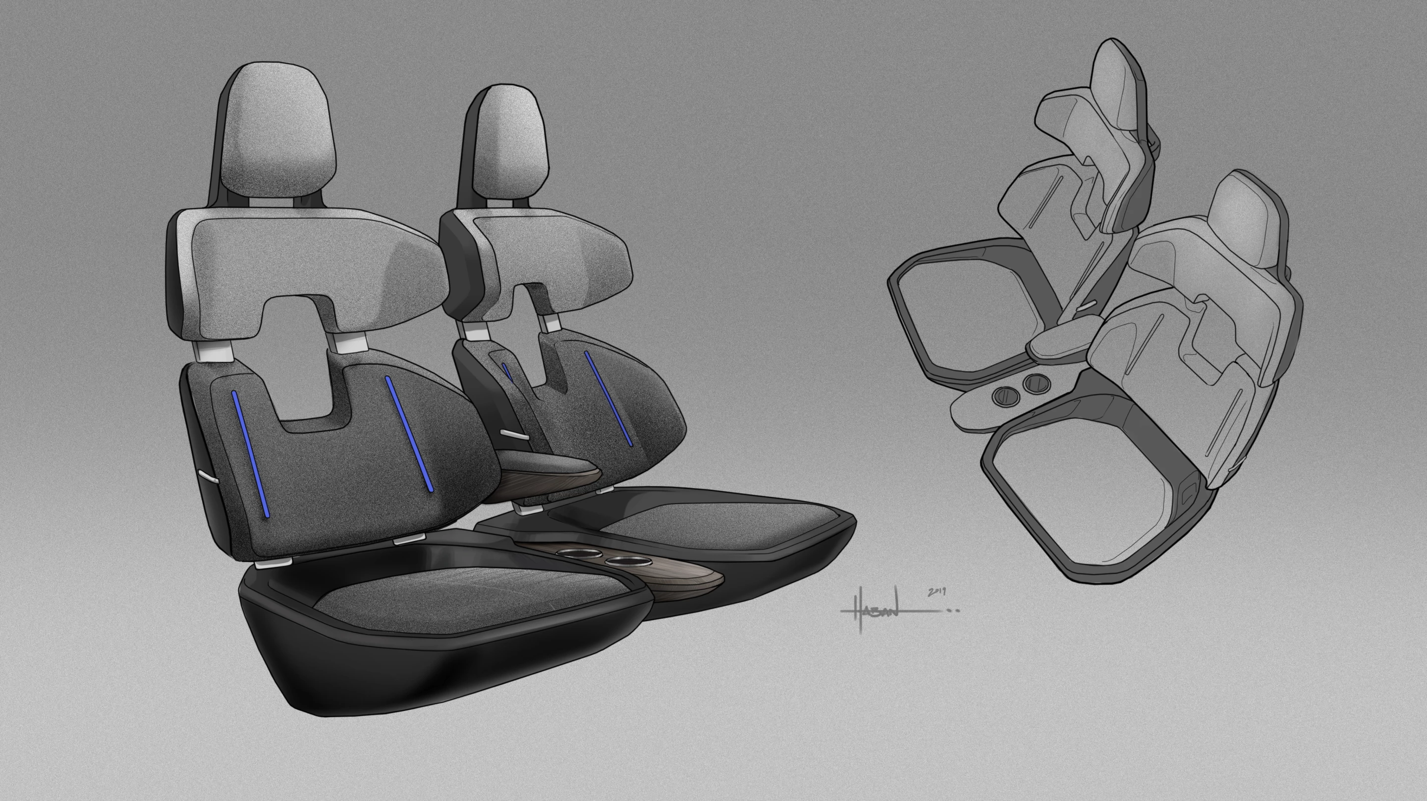 By seating only four passengers, Hyundai's S-A1 concept avoids the "middle seat" problem