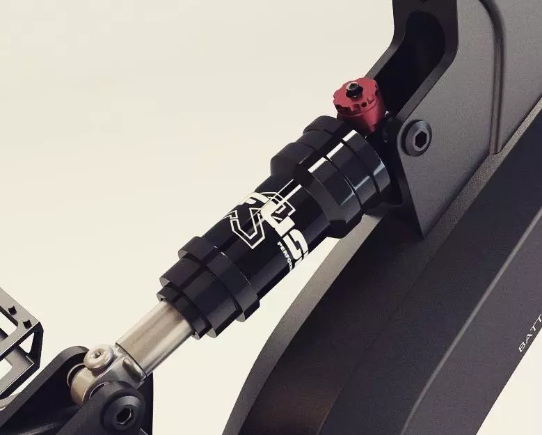 Nireeka carbon e-bike: 220-gram Fusion X shock