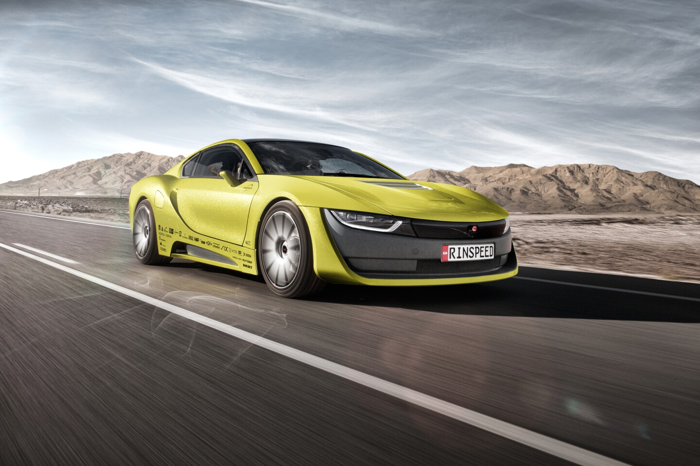 Depiction of the Rinspeed Etos concept on the road