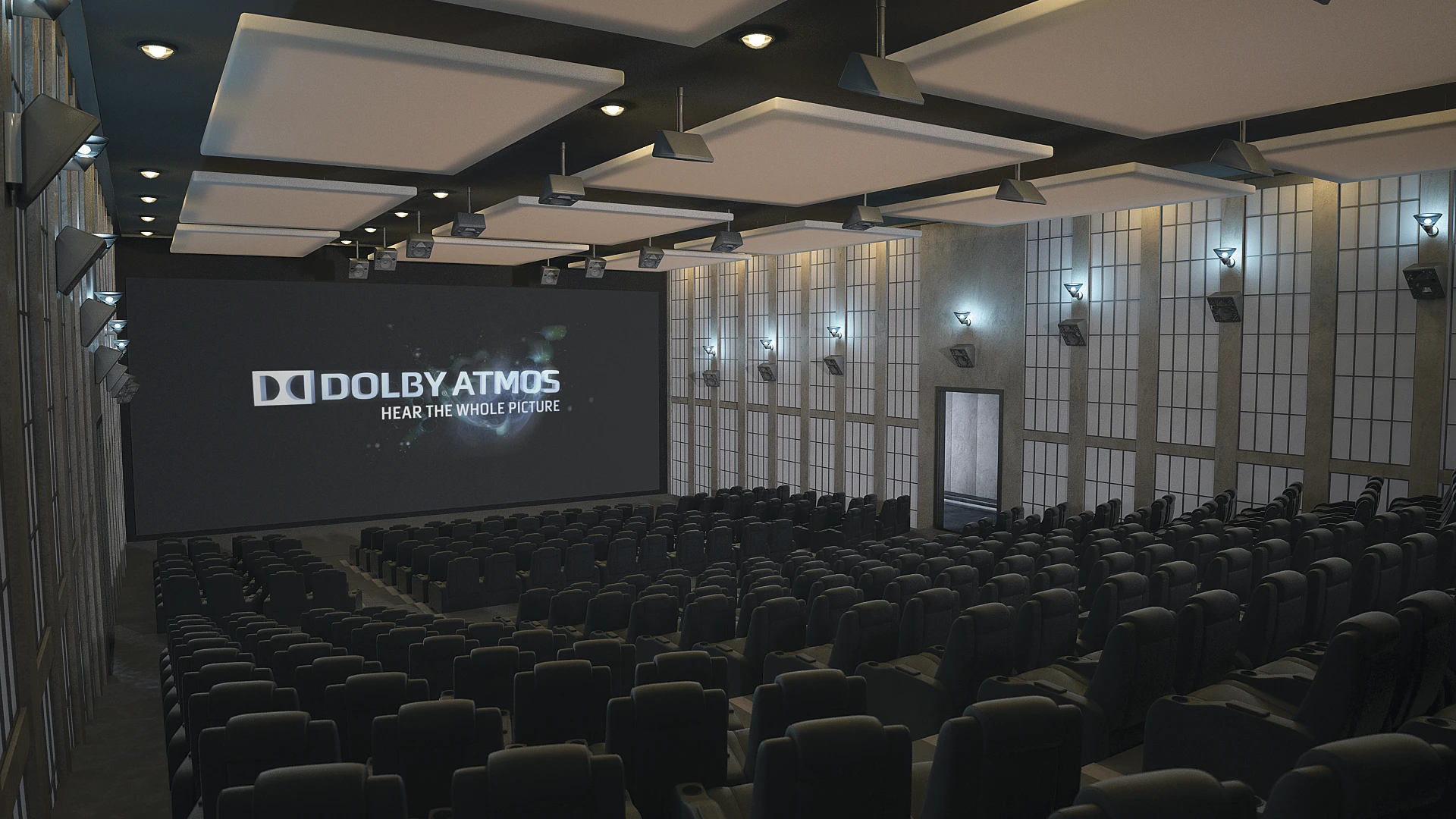 The Atmos system delivers discrete signals to up to 128 simultaneous and lossless audio streams in real time, and allows for up to 64 discrete speaker feeds
