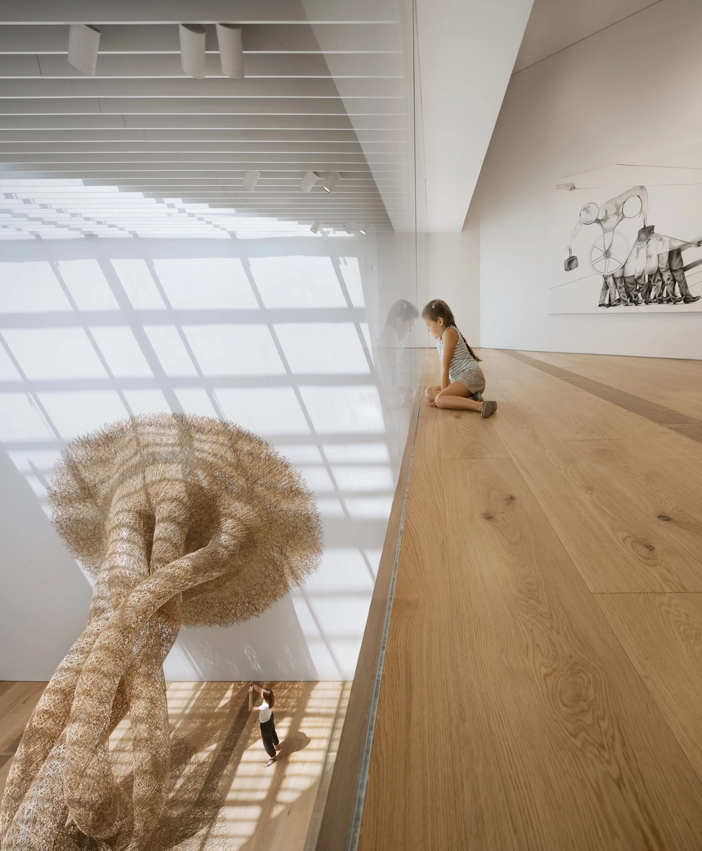 The art on display at OMM includes a large bamboo installation, pictured, by Japanese artist Tanabe Chikuunsai IV