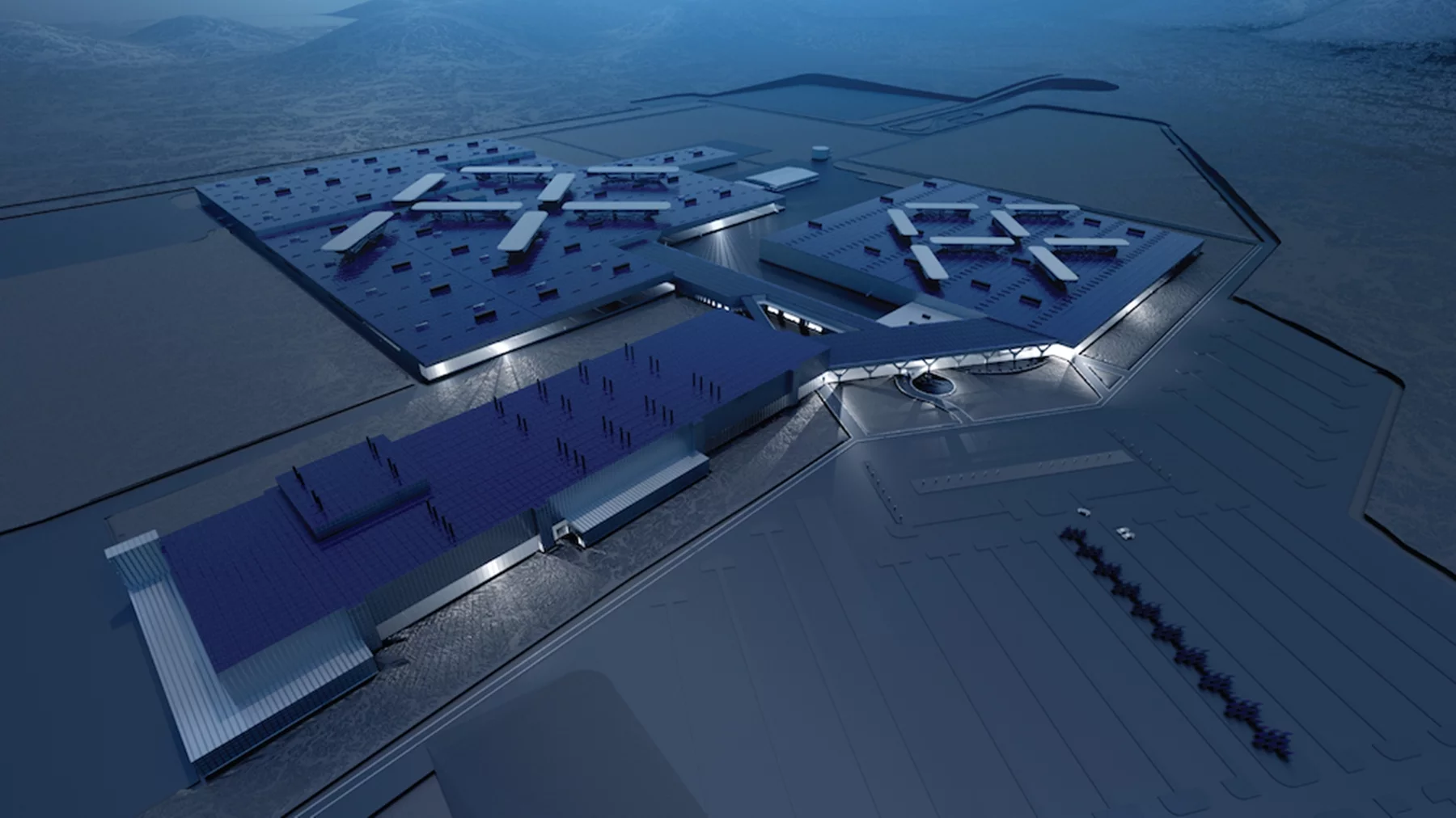 The US$1 billion Faraday Future facility will cover an area of 900 ac (364 ha)
