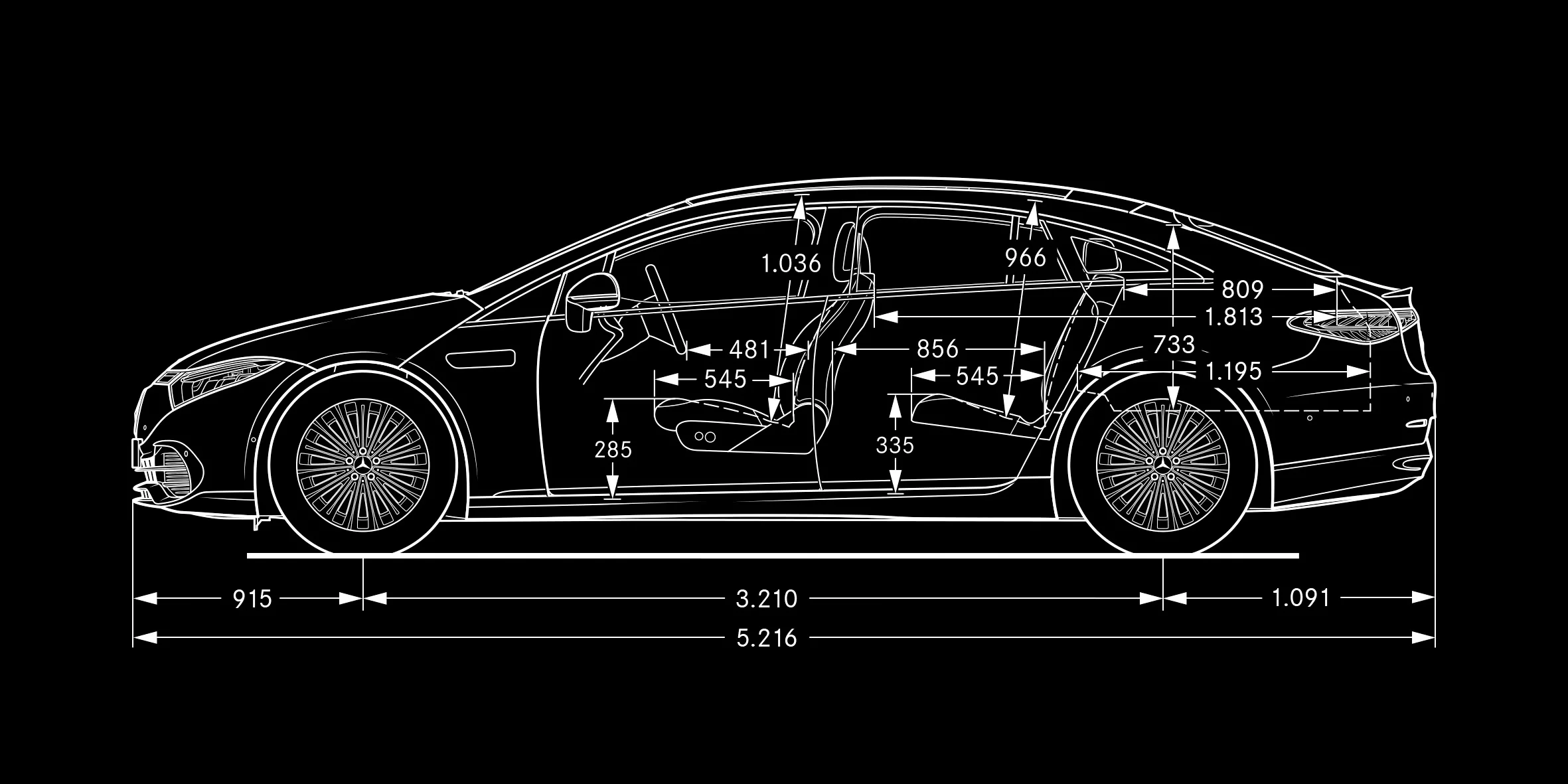 EQS dimensions (mm) diagram