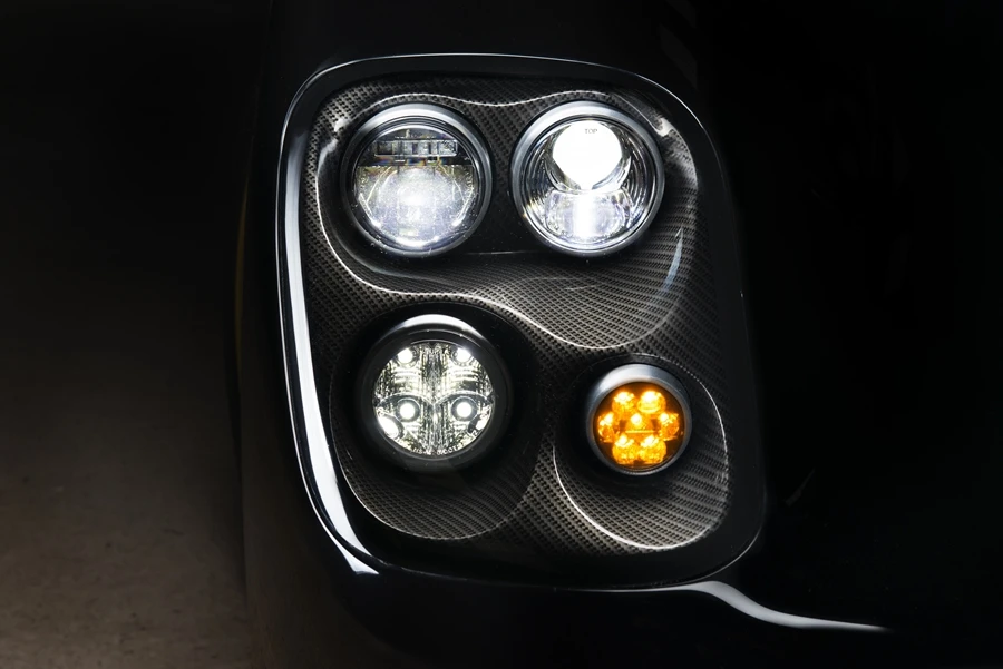 New Ultima Evolution LED front headlight system with carbon cluster