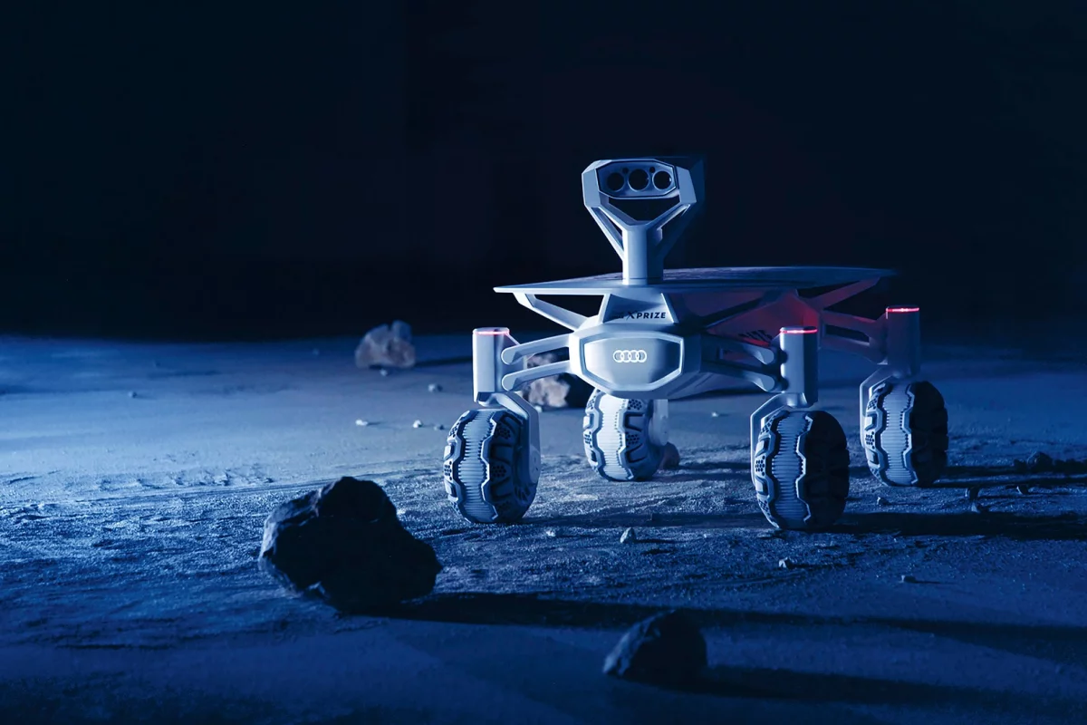 The Audi lunar quattro moon rover has a top speed 3.6 km/h