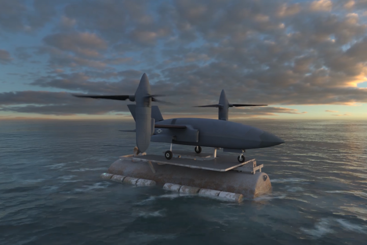 Artist's concept of the Sprint X-plane on a sea platform