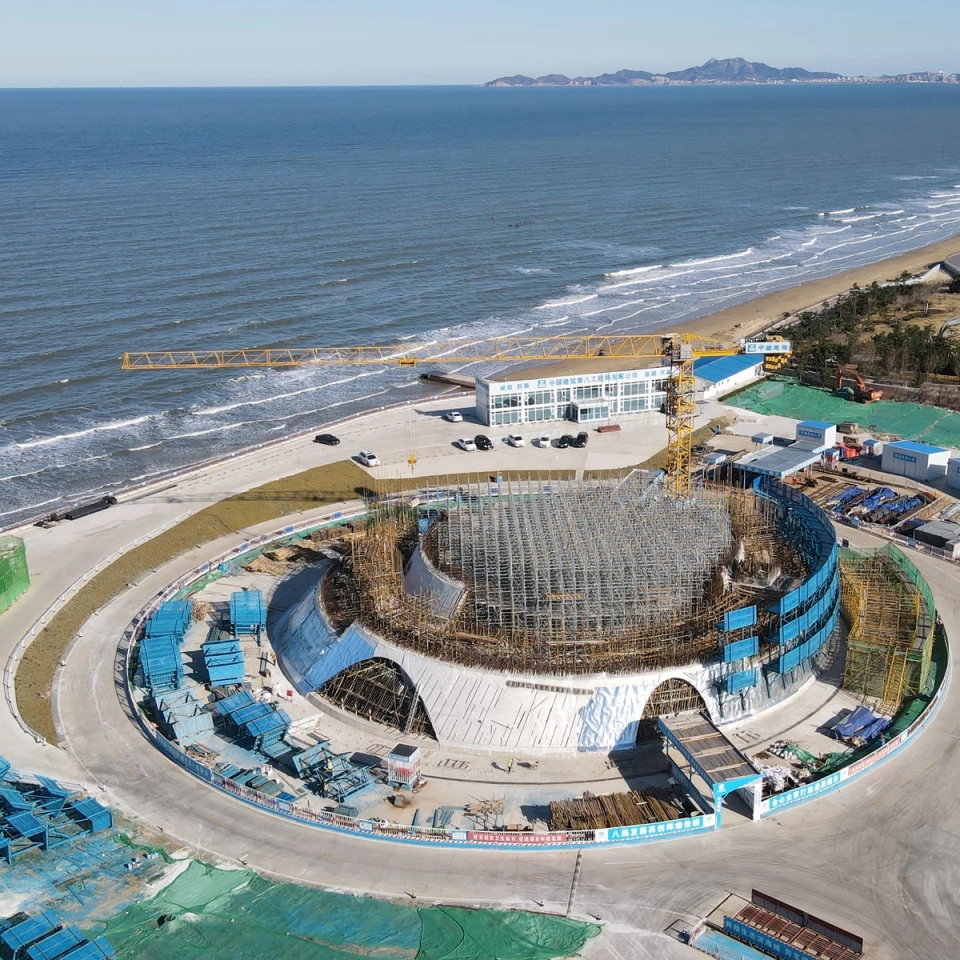 The Sun Tower is currently under construction in the coastal city of Yantai, China