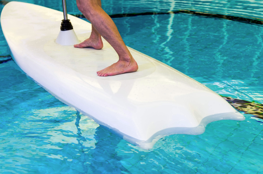 The Finpro Waterglider is plastic with a polyethylene foam core