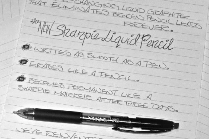 If your second thoughts are better than your first, the Sharpie Liquid Pencil is the writing implement for you
