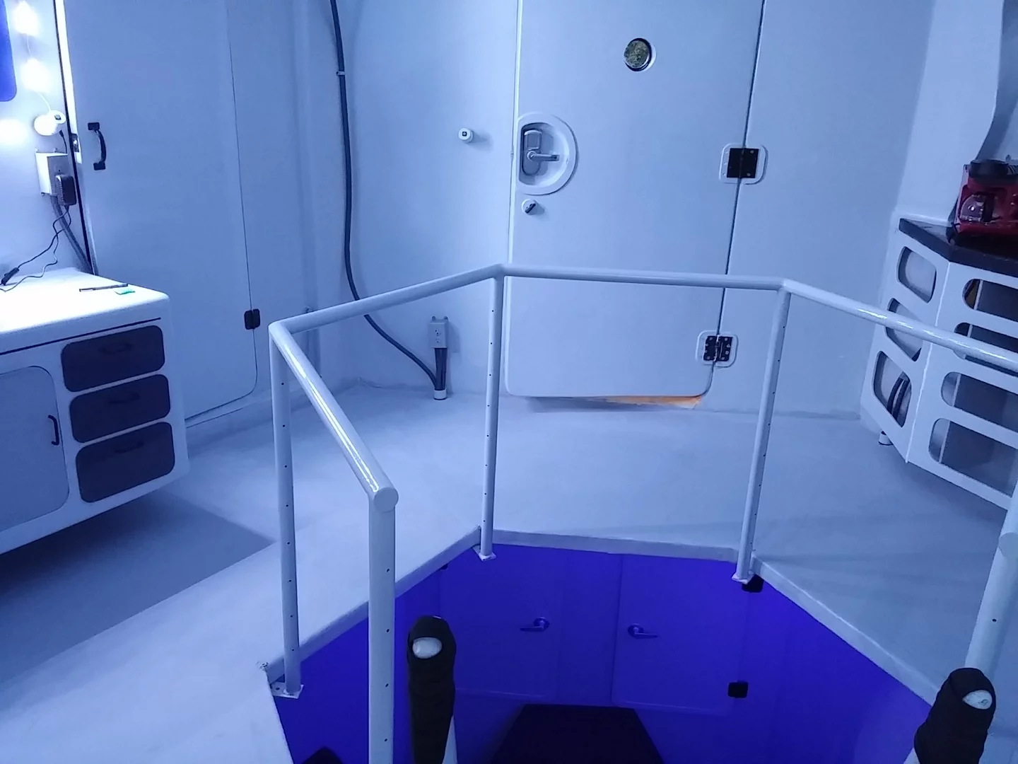 Inside the Lunar Lander's main living area