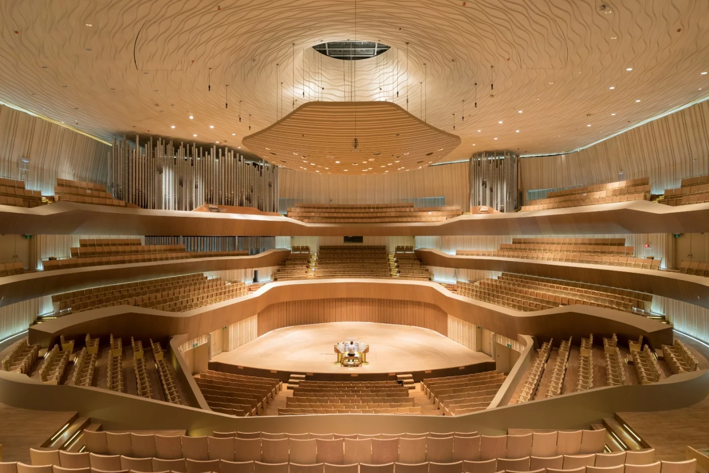 The National Kaohsiung Centre for the Arts in Taiwan is an expansive facility that references the local landscape