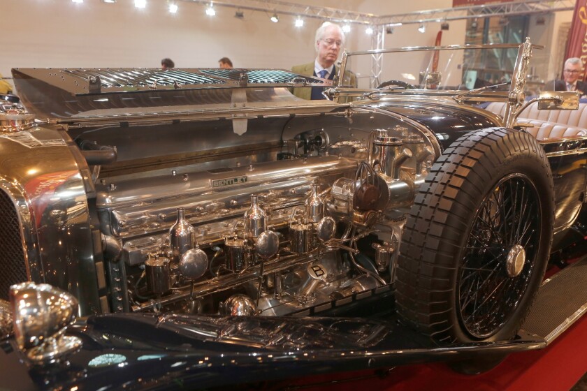 The heart of a 1930 Bentley 6 and 1/2 litre Speed Six, plus one of it's many admirers. The asking price was EUR 2.0 million.