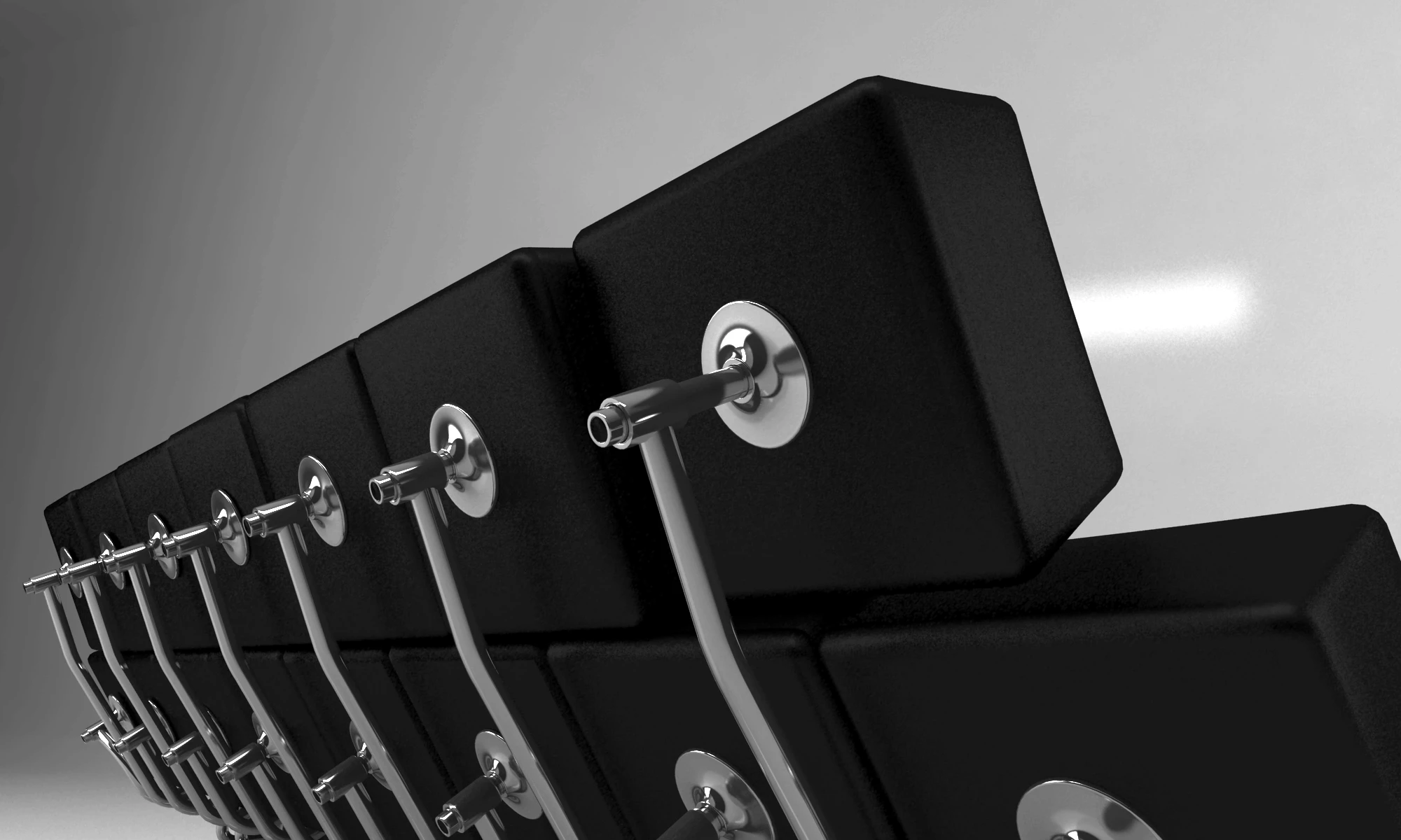 Each key would be supported by a small electric motor, allowing individual cushions to be raised or lowered to form a wide range of configurations