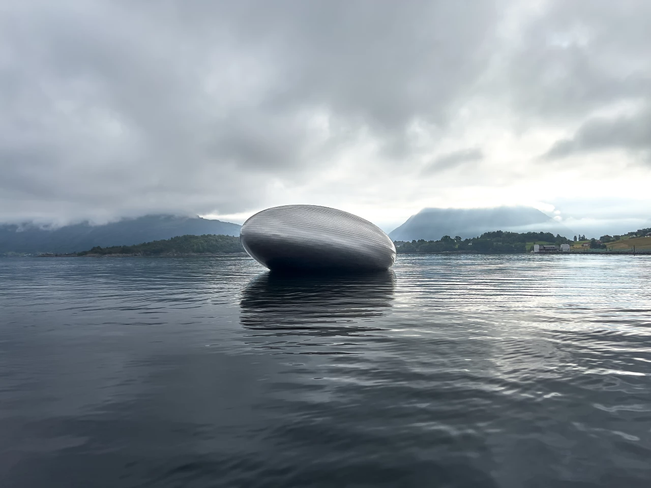 The Salmon Eye's silvery exterior is meant to resemble a salmon's scales