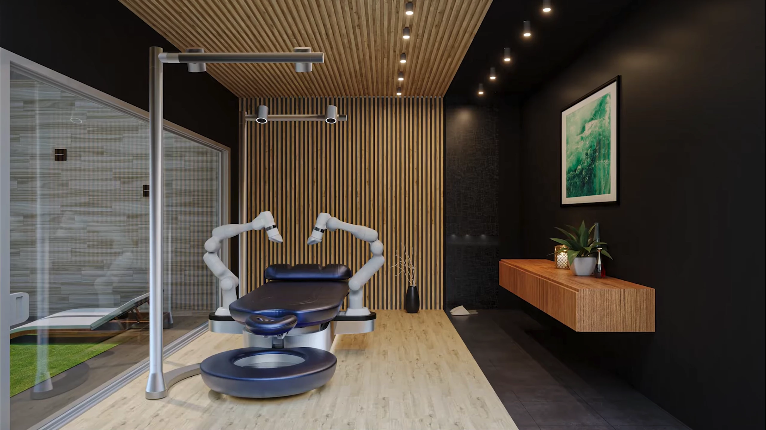 The fully-automated Aescape robotic massage table