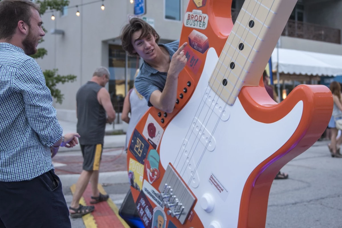 The huge playable guitar installed certainly seemed to strike the right chord with festival-goers