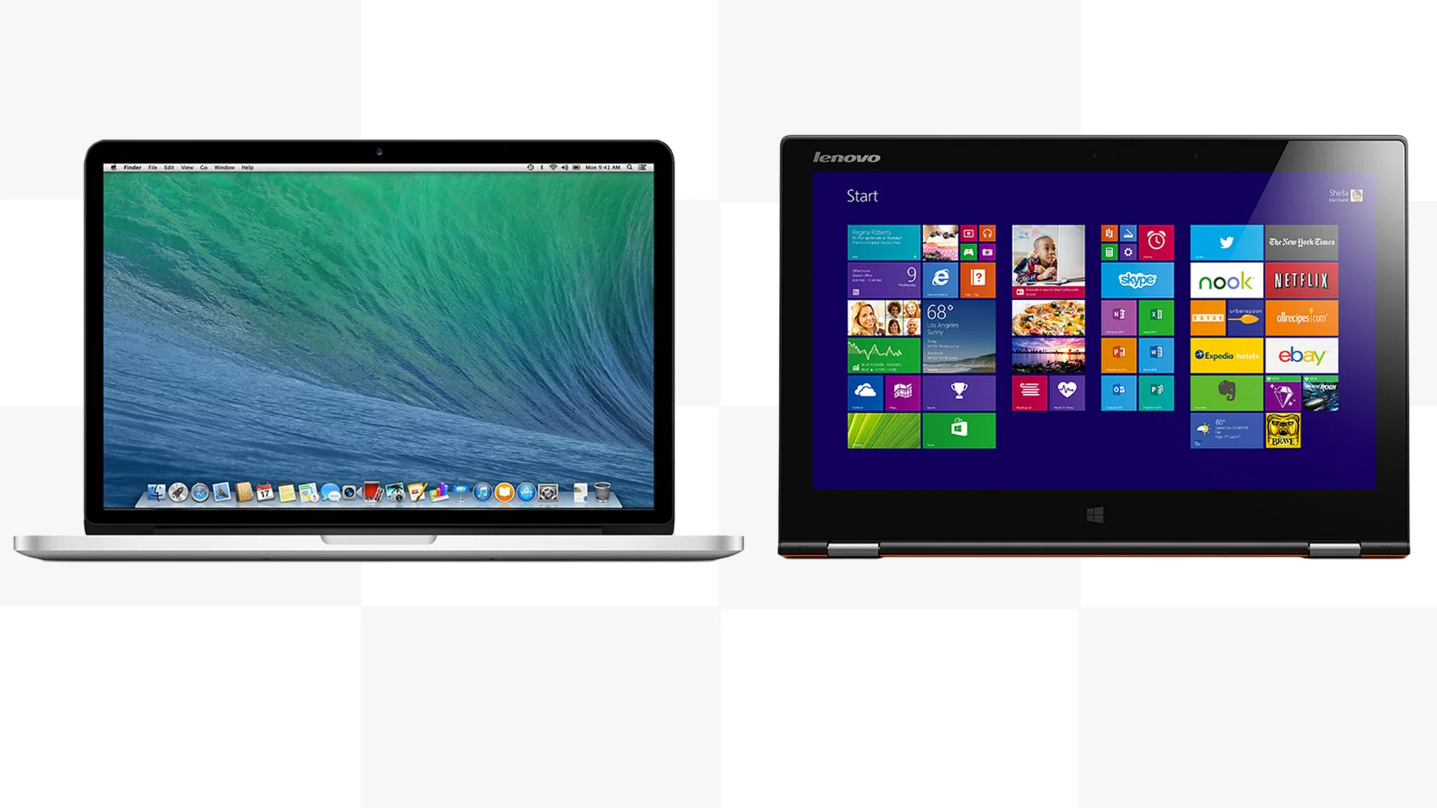 Gizmag compares the features and specs of the 13-in MacBook Pro with Retina Display to the Lenovo Yoga 2 Pro