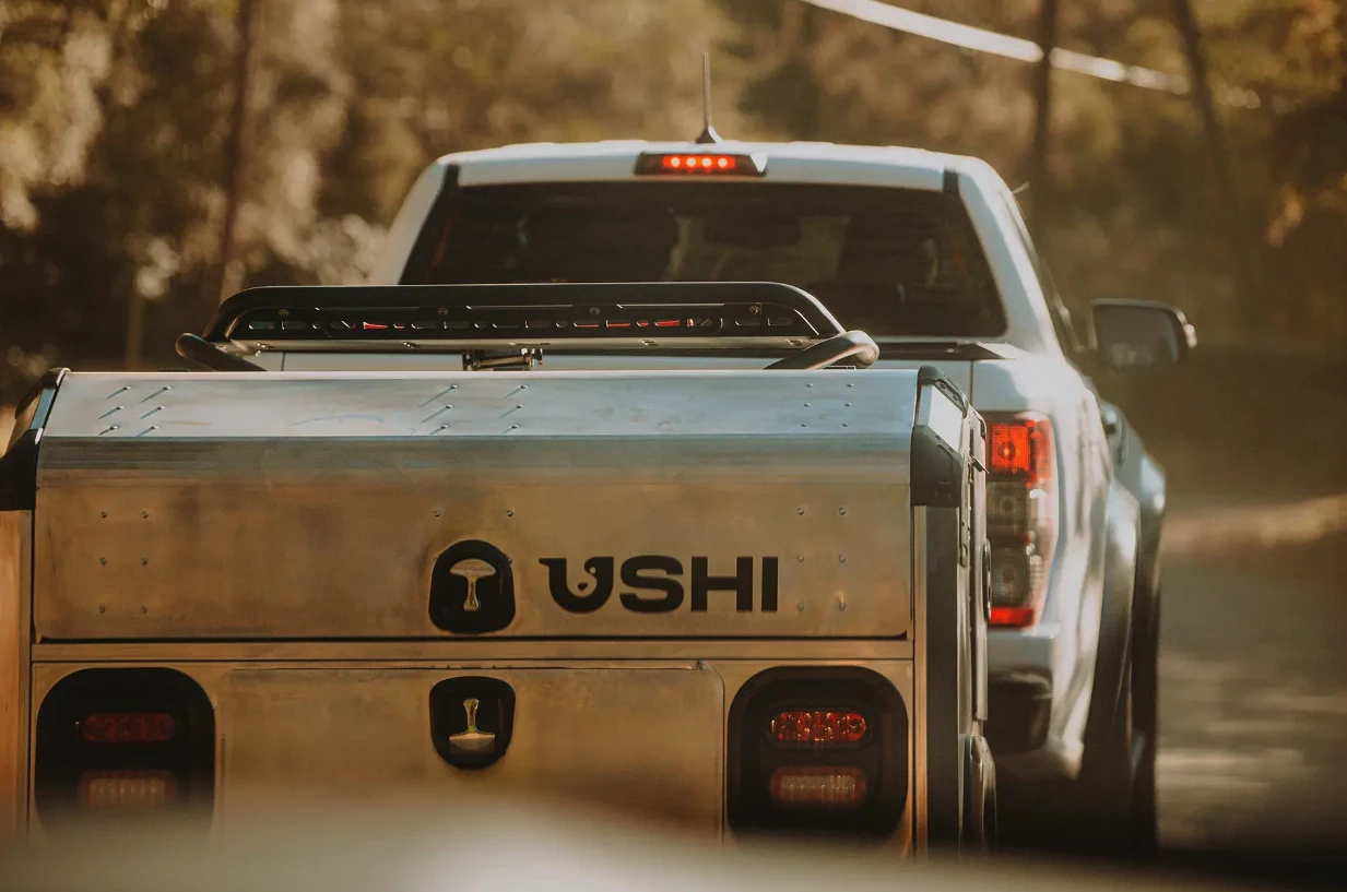 With a GVWR of just 1,500 lb, the Ushi trailer doesn't need a big truck for towing ... though it'll tow just as easily when hitched to one