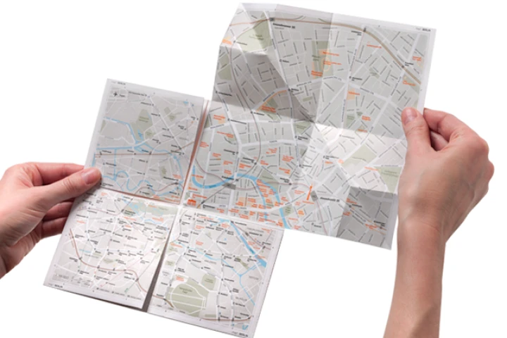 map2 is a paper map that allows users to zoom in on sections of the city, through a unique folding system