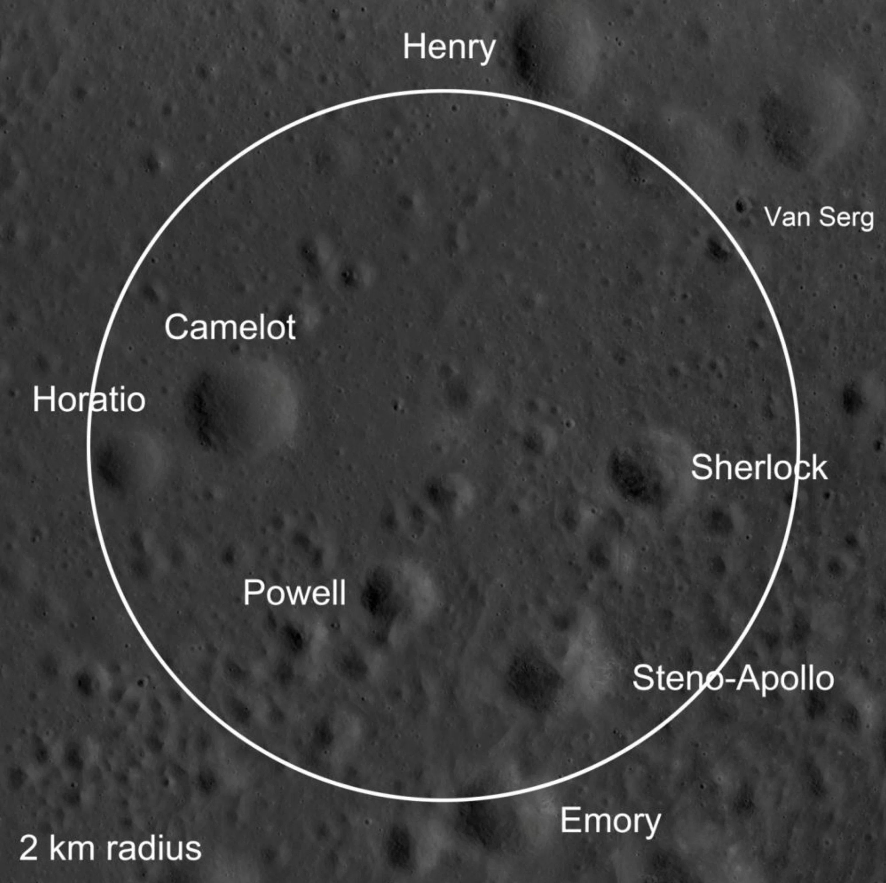 Apollo 17 exclusion zone under NASA's guidelines (Image: NASA)