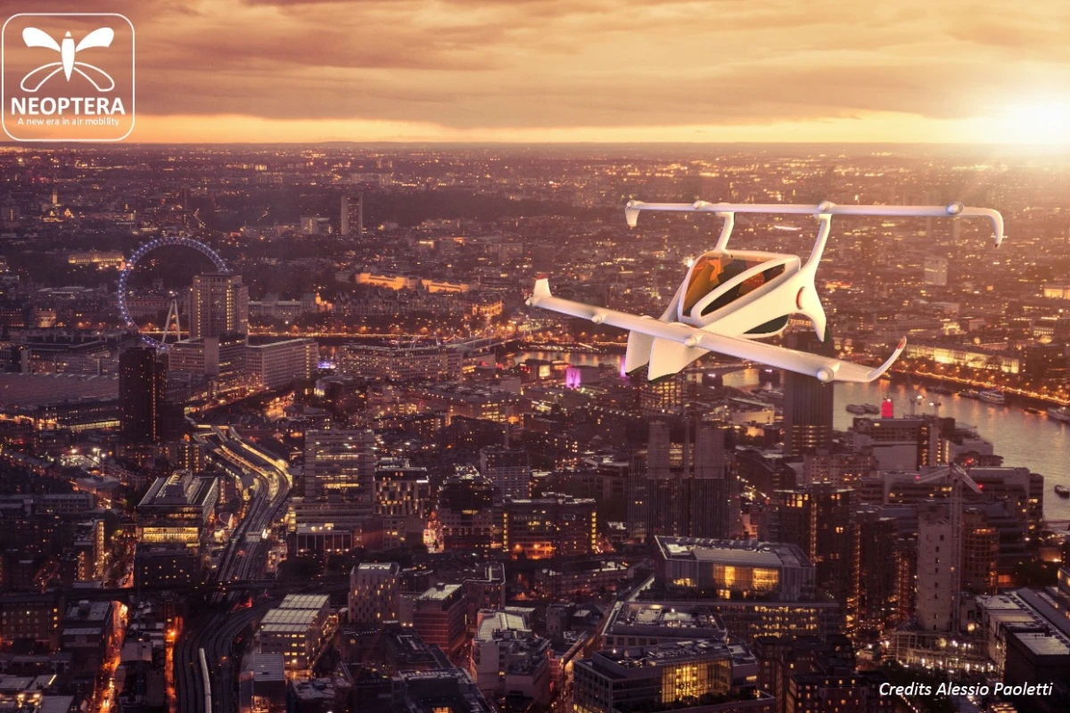 The Neoptera VTOL, in horizontal fixed-wing flight mode