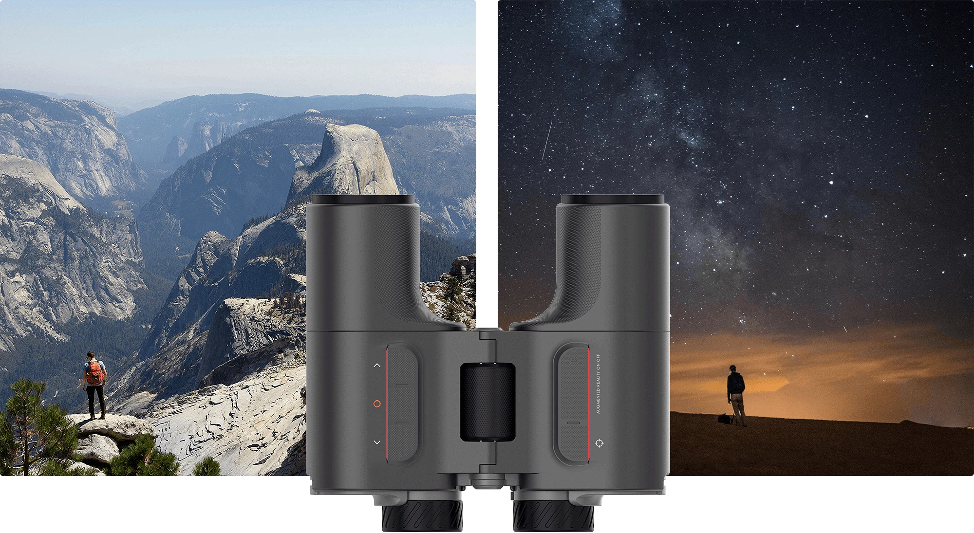 The Envision binoculars help users explore the land by day and the sky at night