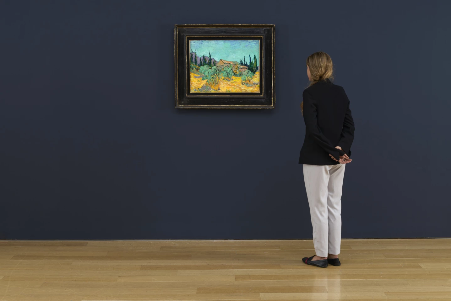 “Cabanes de bois parmi les oliviers et cyprès” by Vincent Van Gogh sold for $71,350,000 at Christie's on 11 November 2021