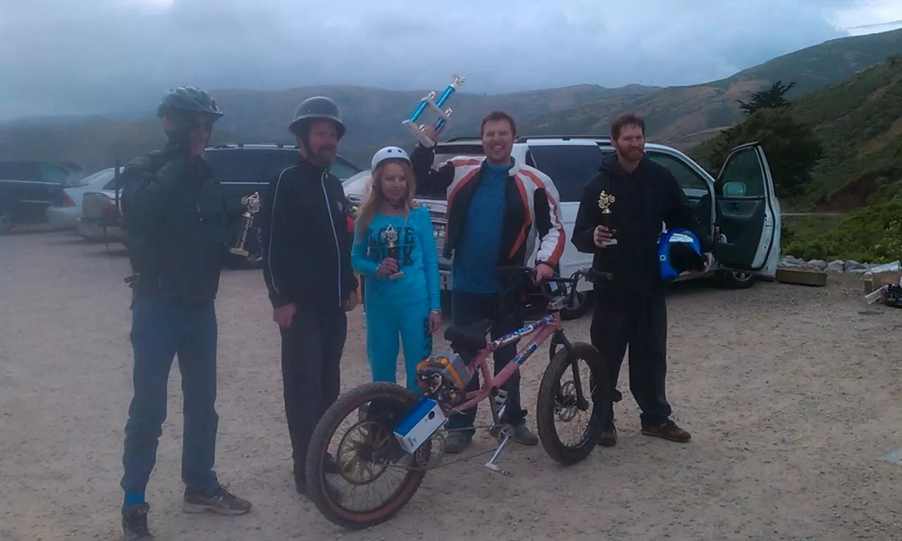 Luke Worknan's eBike team takes a trophy