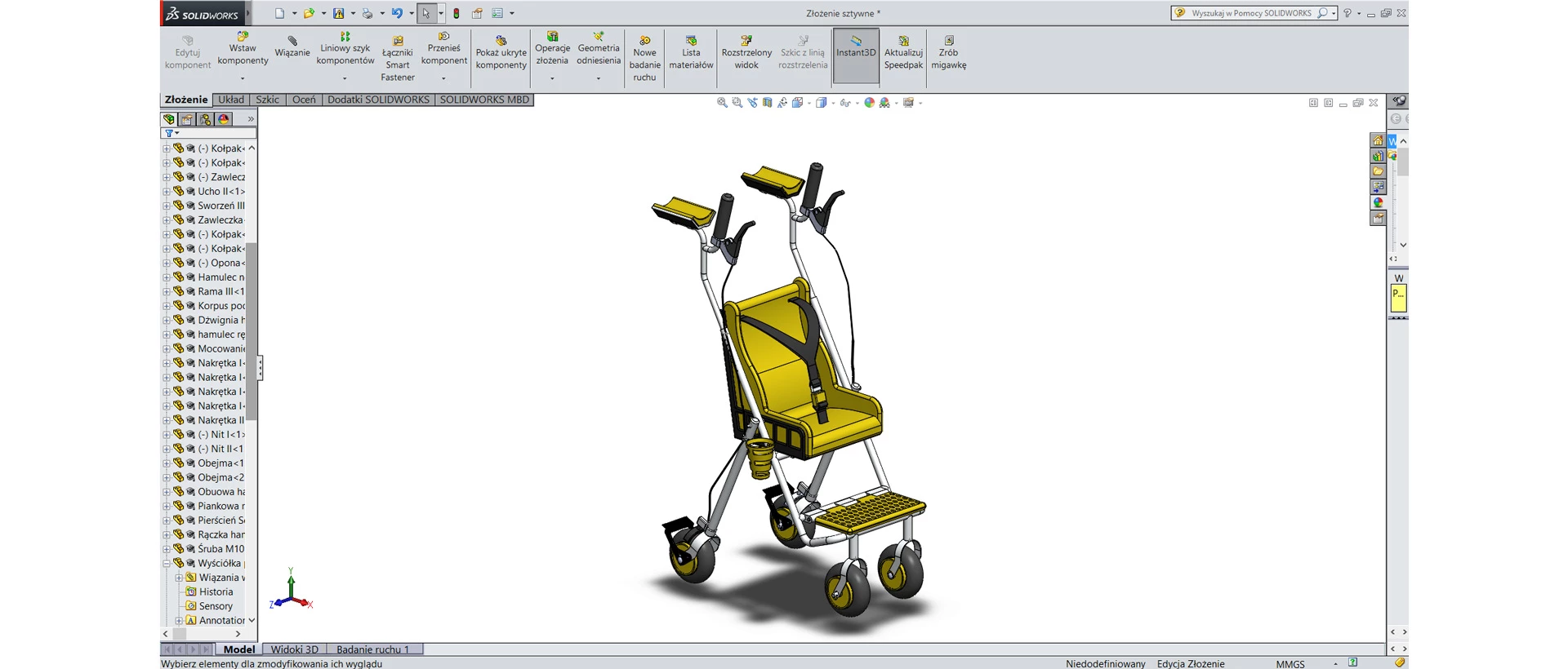 Computer aided design of the multifunctional walker prototype
