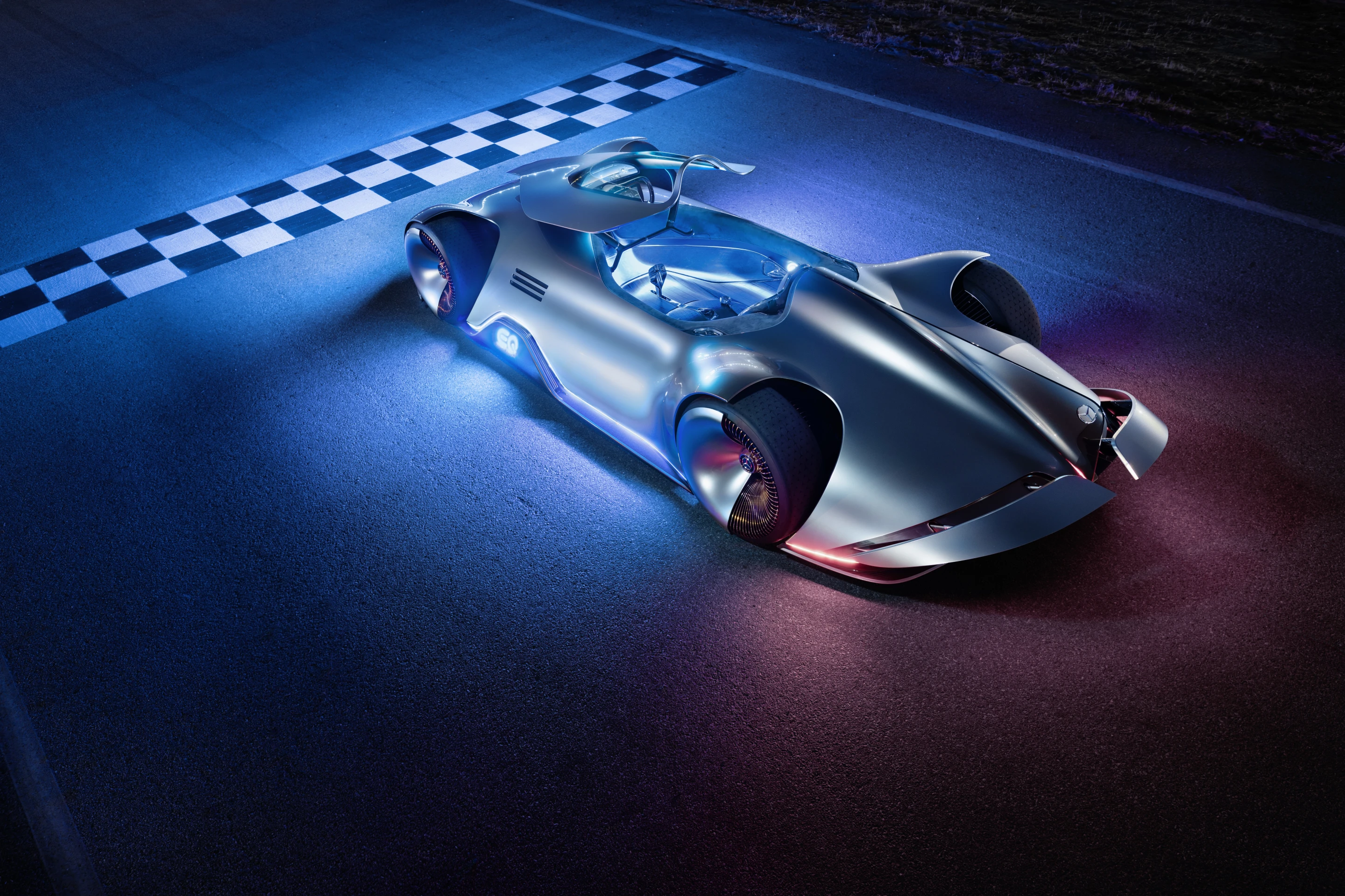 The body structure of the Vision EQ Silver Arrow concept is made from carbon fiber