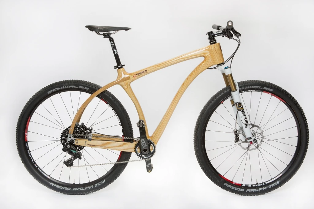 Each DURT mountain bike (which stands for Denver Urban Reclaimed Tree) is individually made and sculpted by hand