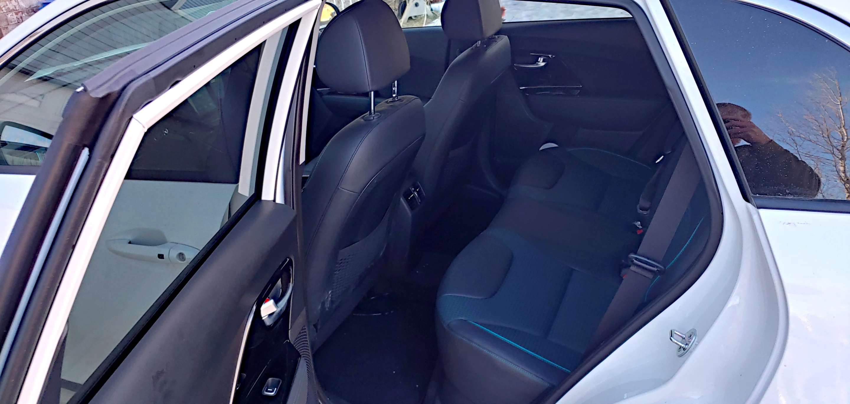 The rear seats in the Kia Niro EV are small, as with any compact, but seating for two is nicely done and three across, if kids, is not difficult