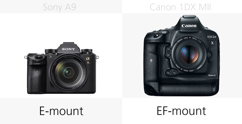 Comparing the lens mounts of the Sony A9 and Canon 1DX Mark II