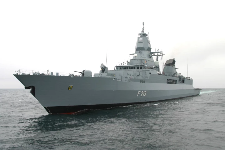 The German Navy frigate Sachsen