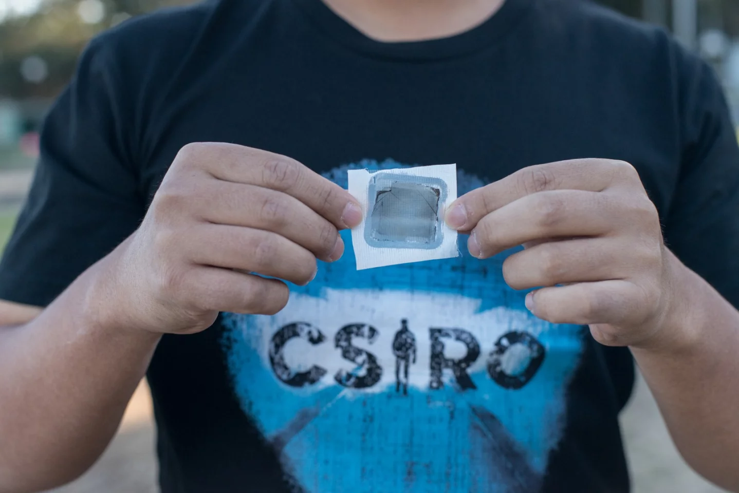 A sample of the"Graphair" graphene material developed by the CSIRO
