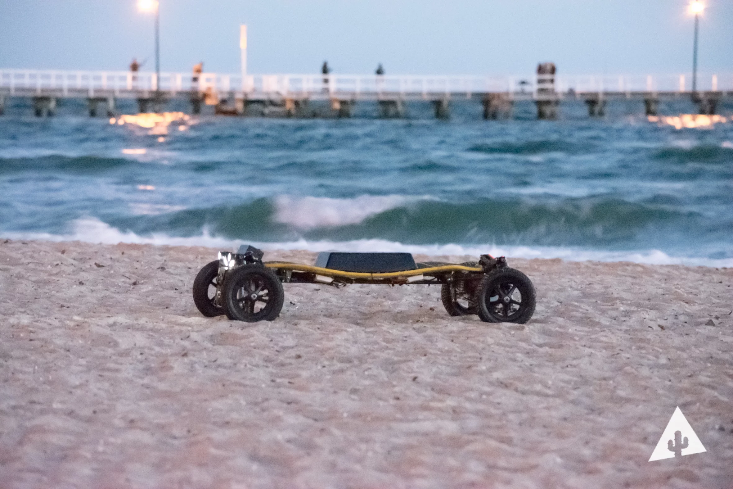 There's a 3 kW brushless electric motor at each wheel