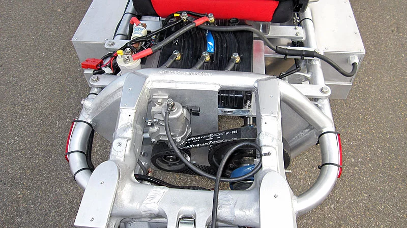 The powertrain of the Lithium Hawk three-wheeled homebuilt electric vehicle (Photo: Nap Pepin)
