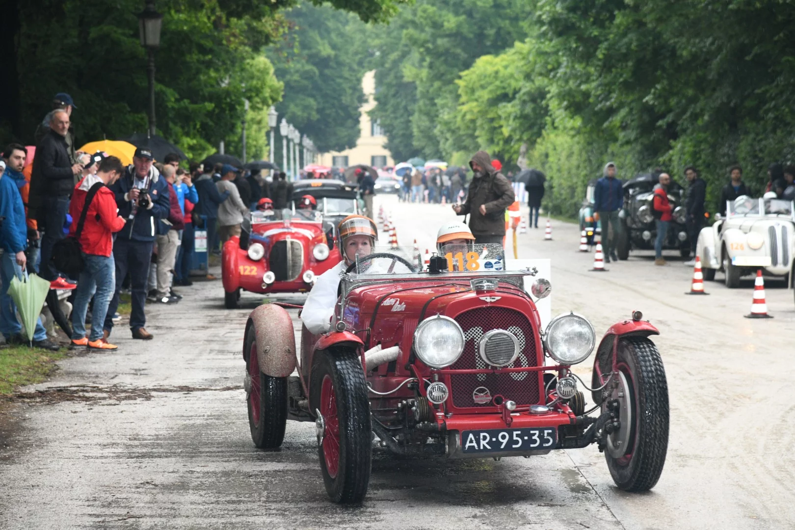A 1937 Aston Martin 2 Litre Speed Model just loving the rain