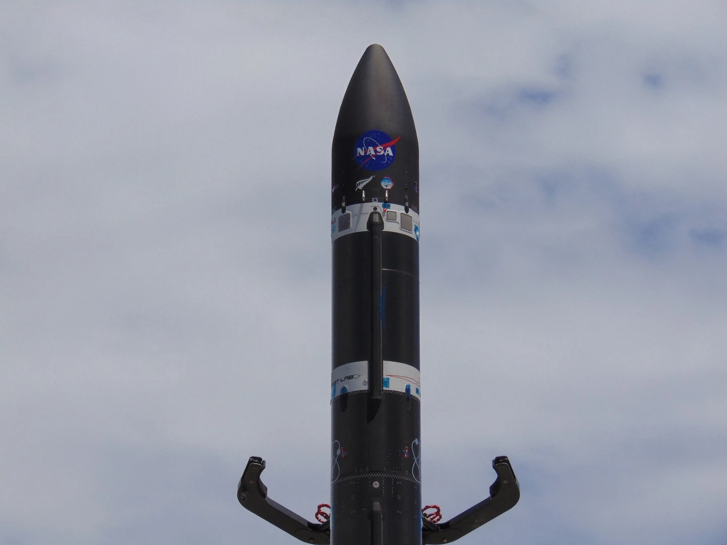 Rocket Lab's Electron booster on the pad