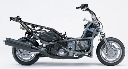 The Burgman's frame may hide underneath a scooter's shape, but it shows the knowledge of Suzuki's sports bike heritage
