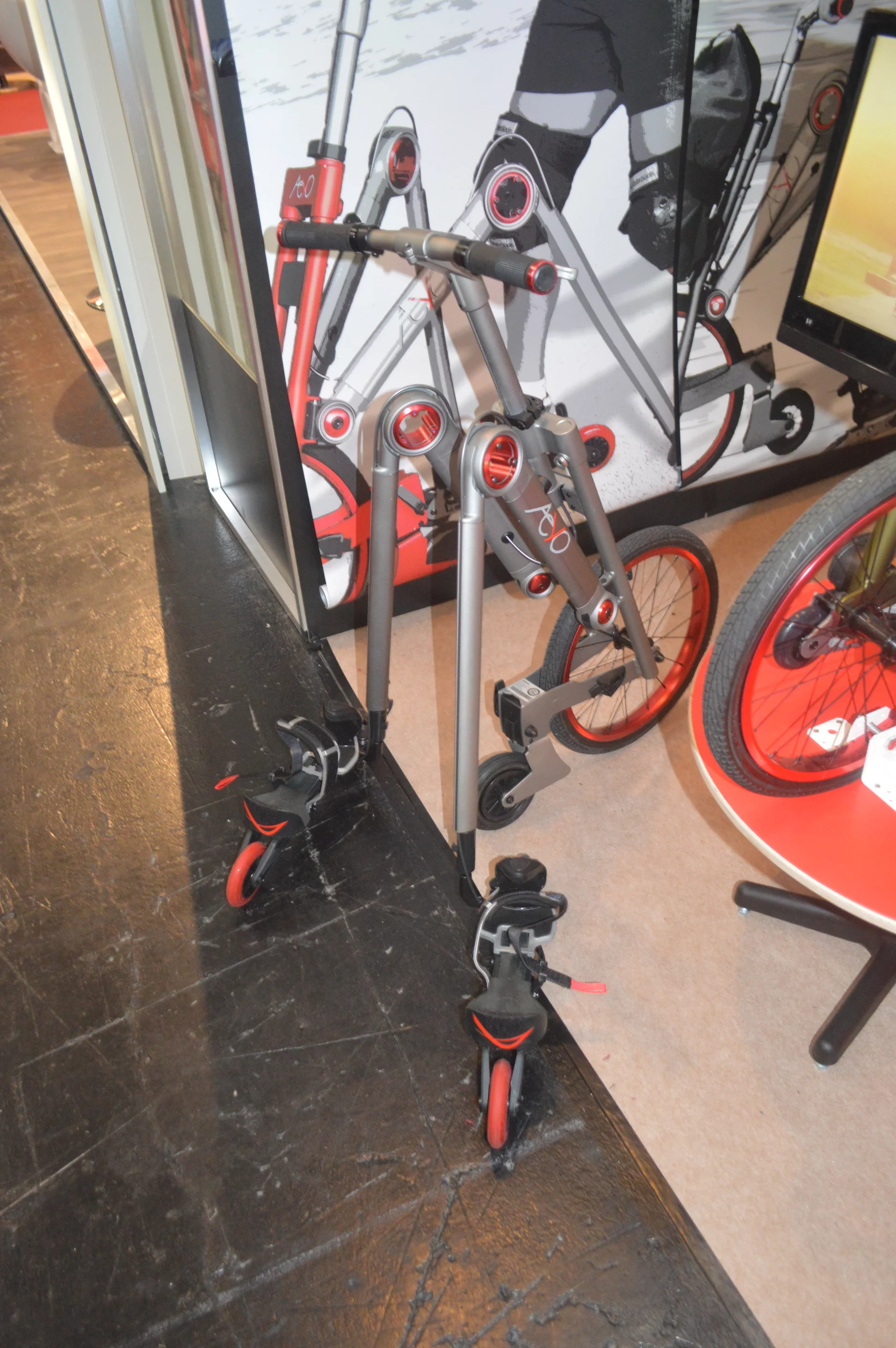 The Aeyo scooter is a cross between a bike, a scooter and inline skates