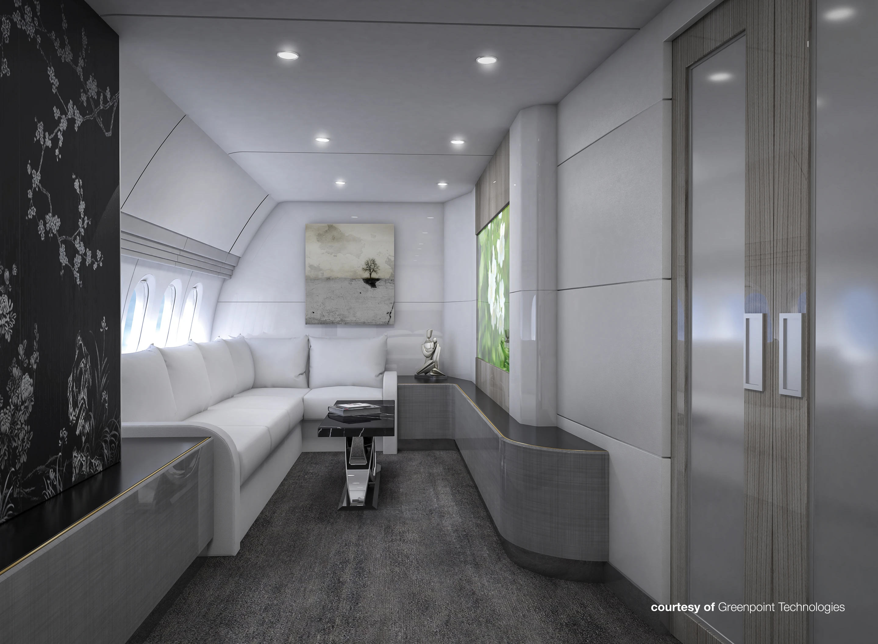 A guest room concept for the BBJ 777X by Greenpoint Technologies