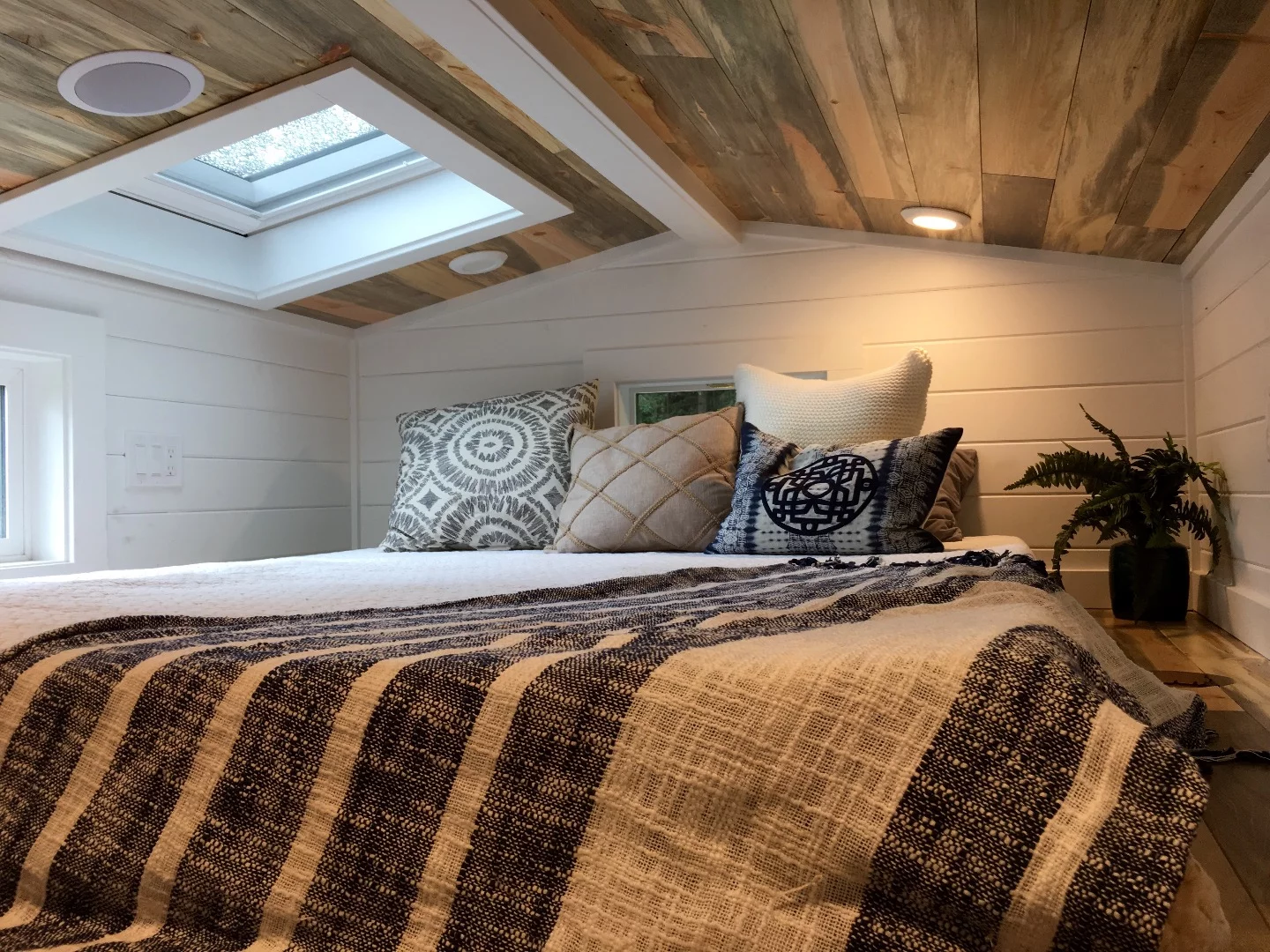 Another shot of the Rocky Mountain Tiny Home master sleeping loft