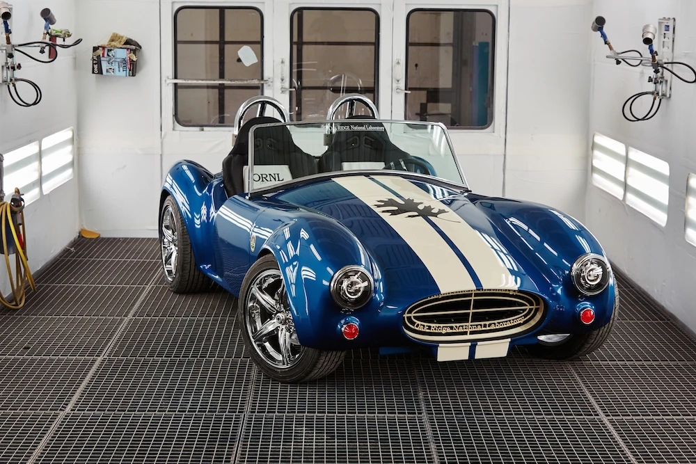 The ORNL Shelby Cobra is on display at the Detroit Auto Show