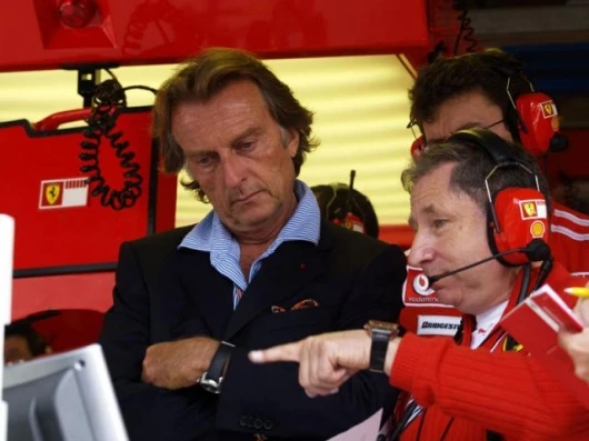 Montezemolo and Todt discuss the finer points during the 2005 season
