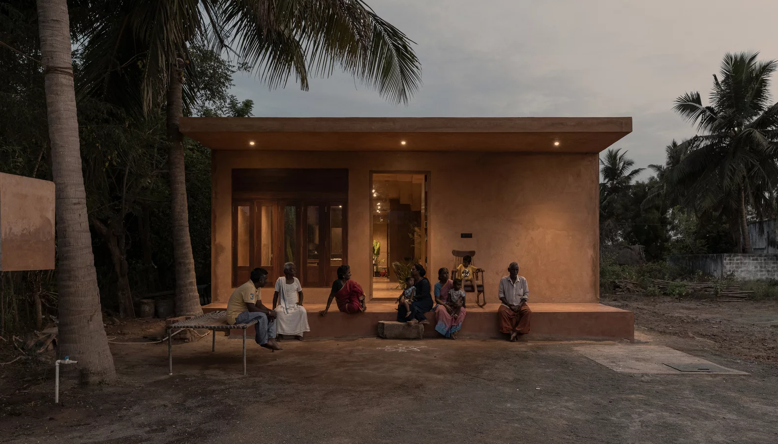 A traditional thinnai veranda creates a space for community connection